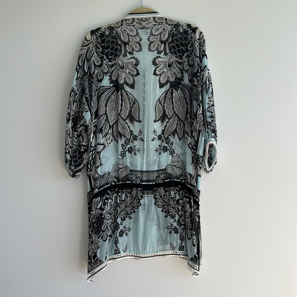 Roberto Cavalli Silk Sheer Tunic Blouse with Knitted Details Size 42 - Picture 9 of 13